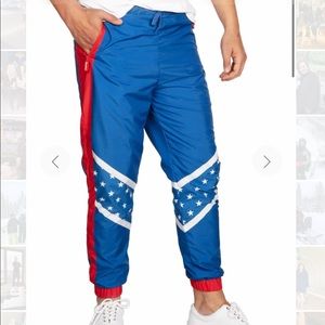 Tipsy Elves American Flag windbreaker pants. NWT.